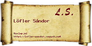 Löfler Sándor névjegykártya